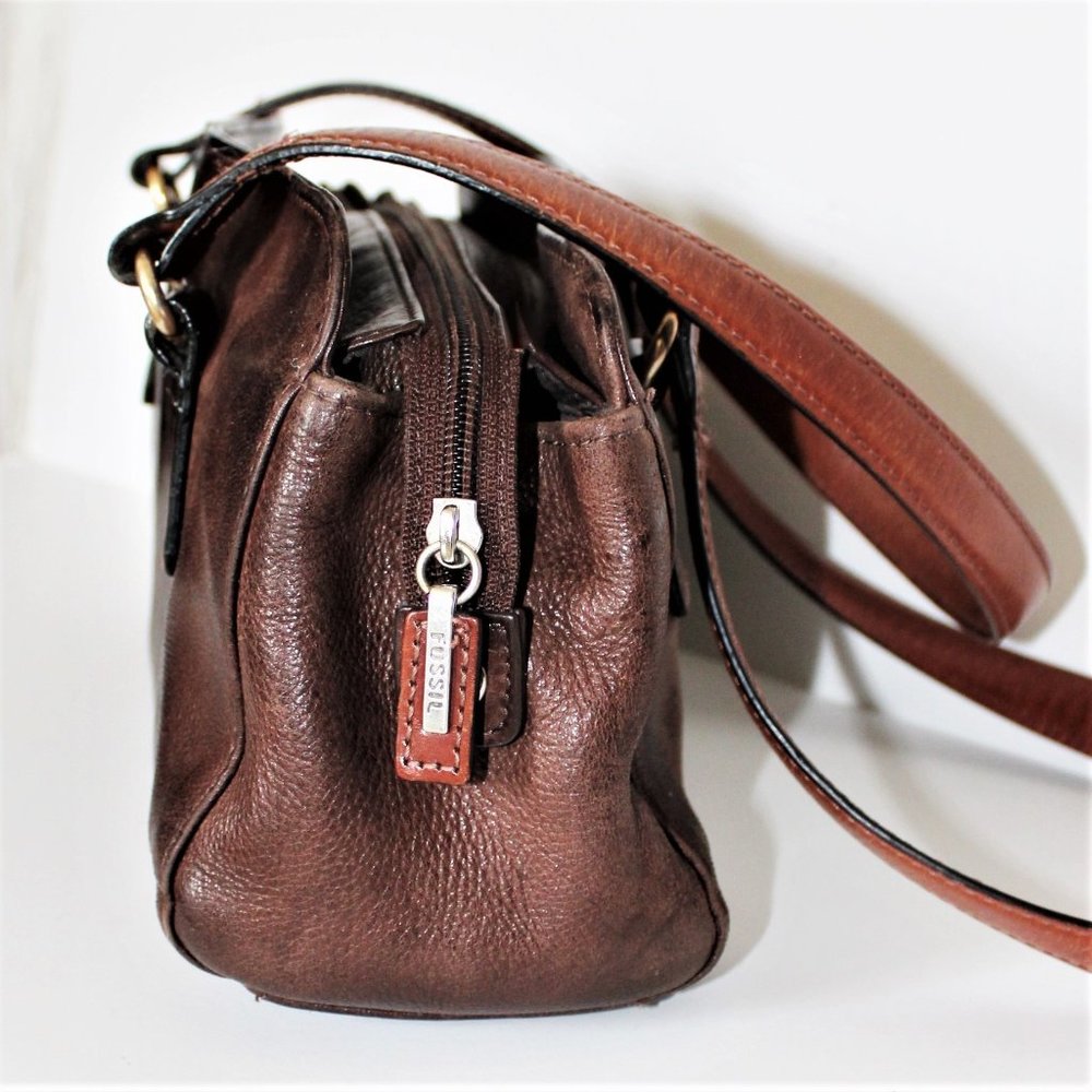 Fossil Vintage Brown Leather Shoulder Bag - Picture 4 of 9